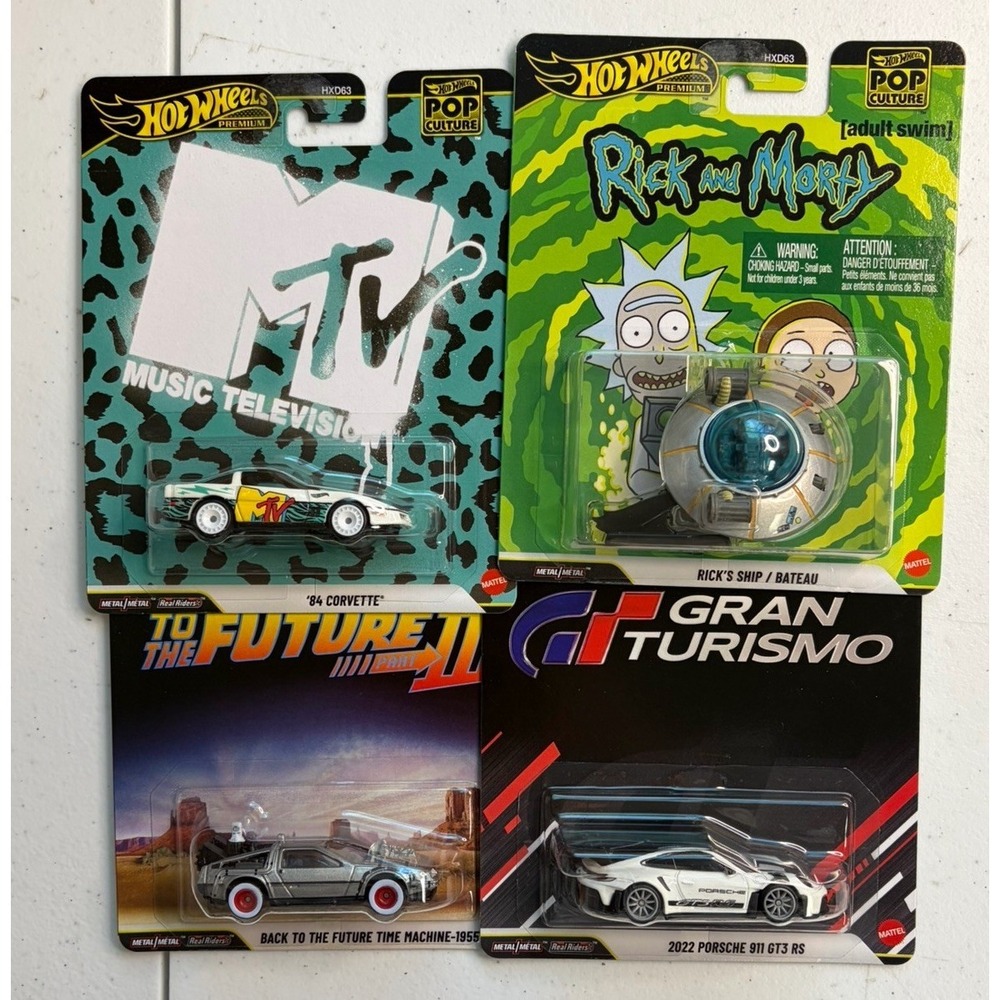 Hot Wheels Premium Pop Culture P Case Set of 4 Cars, HXD63-956P